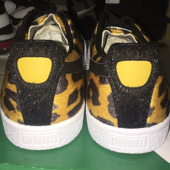 Puma Clyde Suits Shoes Black & White Orange - Picture 4 of 8